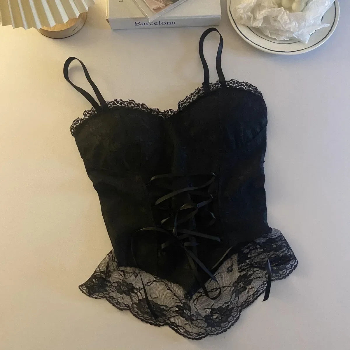 Clothes Blouses Sexy Crop Tops Women Corset Lace Bandage T-shirt Camisole Woman Sling Tank Top Fashion Sleeveless Waistcoat