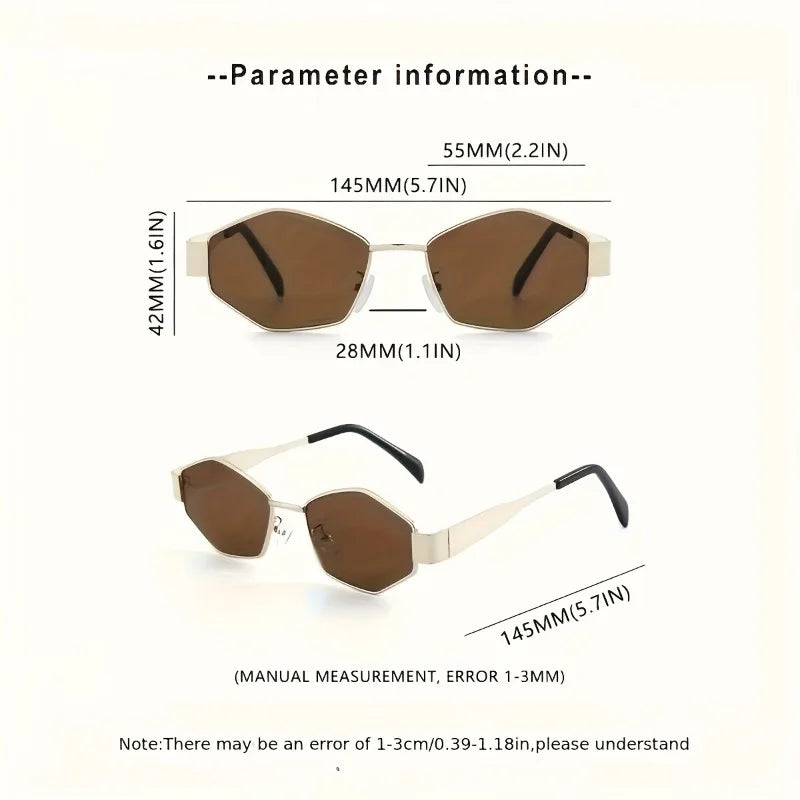2pcs Summer Trendy Glasses Set Rhombus Oval Frame Fashion Glasses Suitable for Daily Commute and Street Photography Accessories