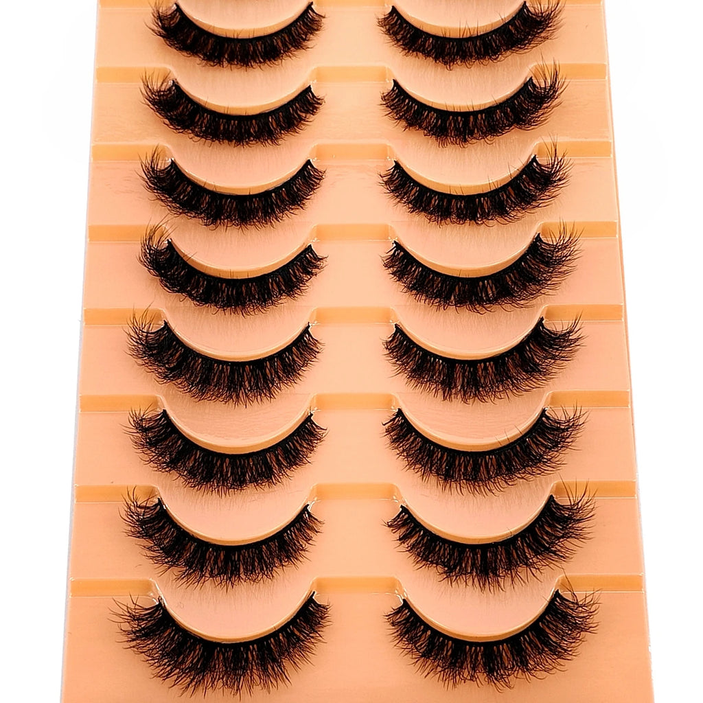 HBZGTLAD 10 Pairs Faux Mink Eyelashes Handmade False Eyelashes Natural Nude Makeup Simulation Cross Messy Eye 3D Curly Eyelashes