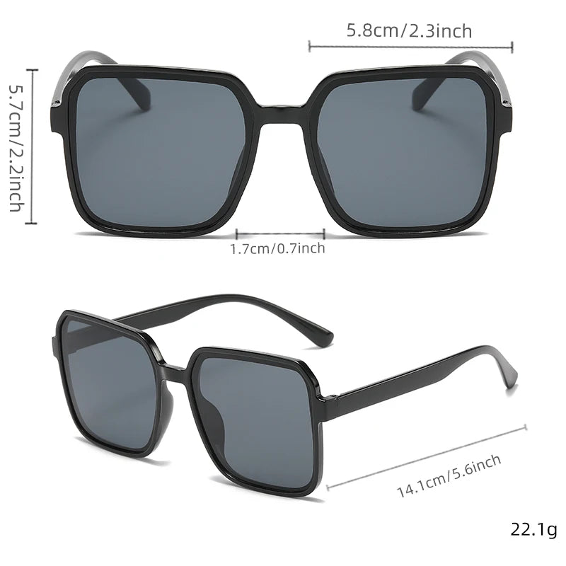 5pcs the glasses combination Square large frame casual fashion sunglasses 2024 new cross-border street shot unisex sunglasses