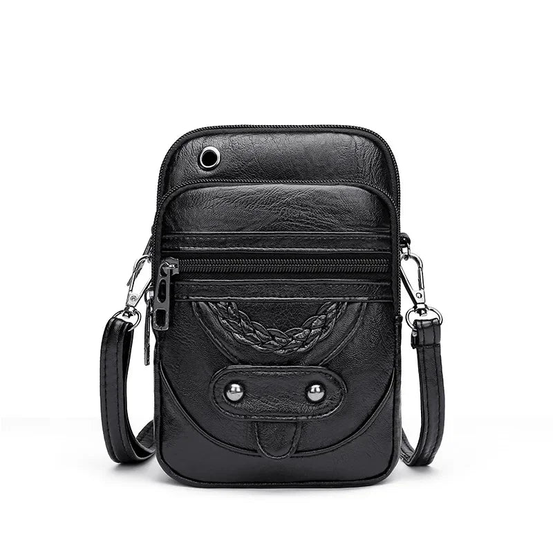 Multi-Functional Soft PU Leather Small Shoulder Bag For Women Vintage Crossbody Bag Cash Purse Cell phone Baga Handbag Purse
