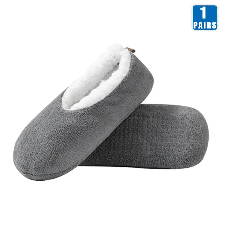 Women's Indoor Floor Socks Keep Warm Winter Men Non-slip Floor Shoes Soft Comfortable 2022 New Fashion Ladies Home Slippers