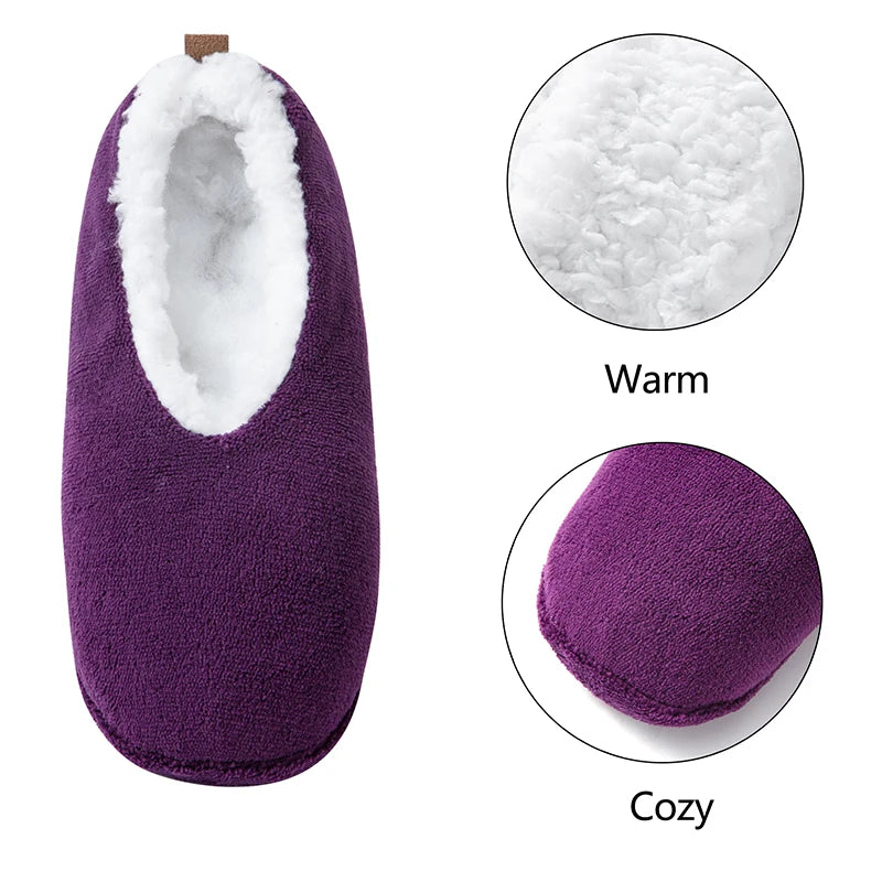 Women's Indoor Floor Socks Keep Warm Winter Men Non-slip Floor Shoes Soft Comfortable 2022 New Fashion Ladies Home Slippers