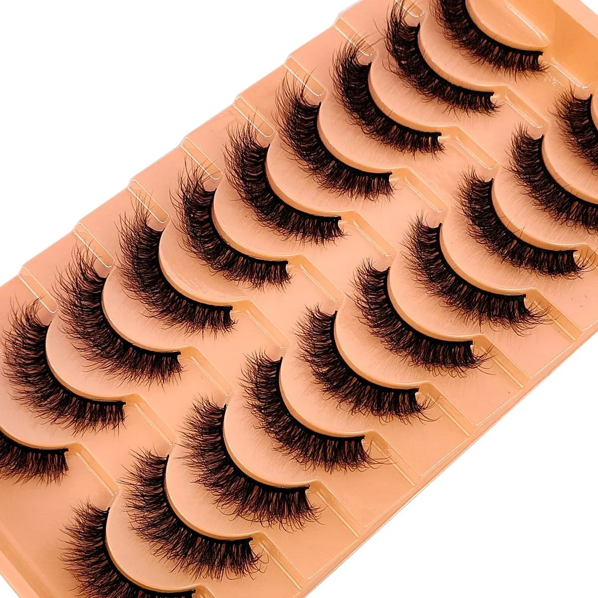 HBZGTLAD 10 Pairs Faux Mink Eyelashes Handmade False Eyelashes Natural Nude Makeup Simulation Cross Messy Eye 3D Curly Eyelashes