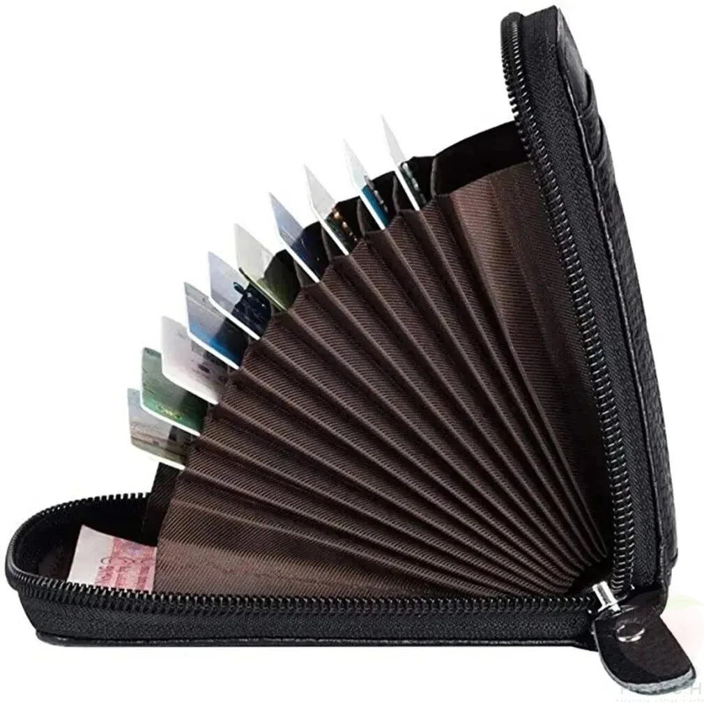 Organ Card Bag Korean Edition Portable Women's Short Bank Card Cover Business Card Clip Zipper Vertical Handheld Bag