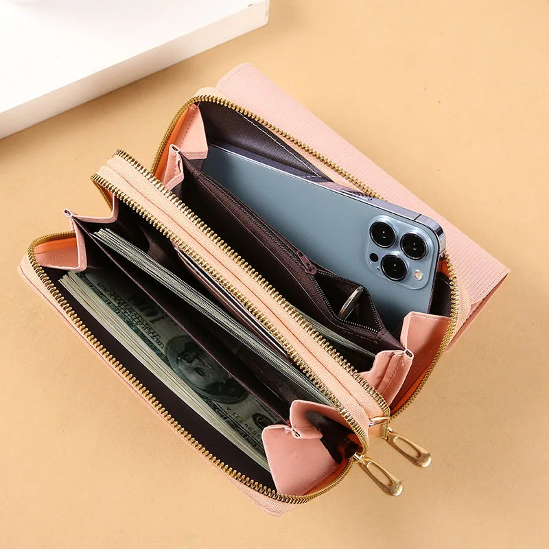 2024 New Women's Wallet Korean Multifunctional Shoulder Bag Mid-length Clutch Coin Purse